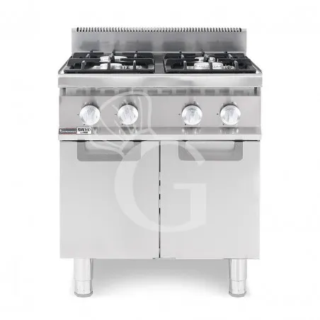 Prezzo Di Fabbrica Cucina professionale a gas 4 fuochi armadio chiuso profondità 700 mm