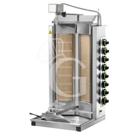 Gyros a gas 8+8 bruciatori per alte prestazioni L 570 mm x P 620 mm x H 1120 mm Scelto Dai Clienti