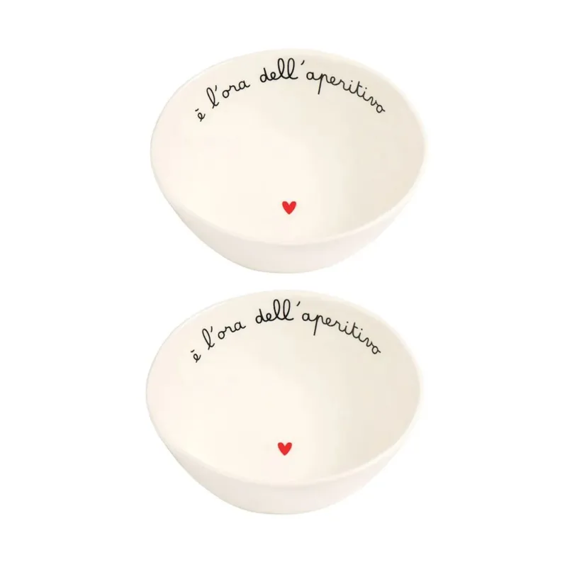 Economico SET 2 COPPETTE E‘ L‘ORA DELL‘APERITIVO 12,5 CM