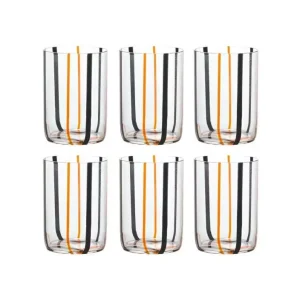 Occasione TIRACHE BICCHIERE ACQUA 35 CL NERO ARANCIO 6 PZ