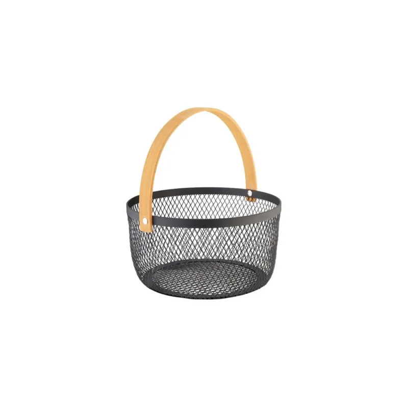 Occasione Imperdibile CESTINO ROTONDO FILO NERO 21X11 CM
