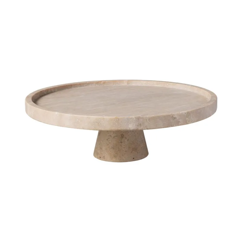 MANUFACTURE TRAVERTINE PIATTO DA PORTATA CON PIEDE 280X280X100 MM Must-Have