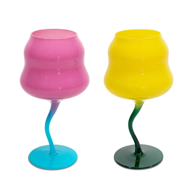 SAMARCANDA SET 2 CALICI COCKTAIL GIALLO-PETROLIO ROSA-AZZURRO 450 ML Subito Disponibile