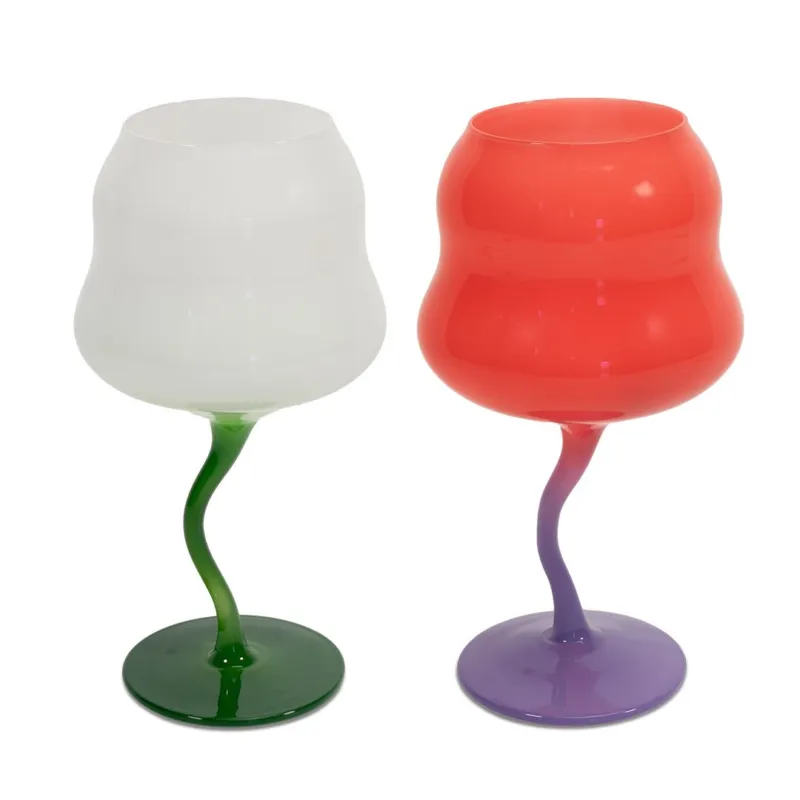 Popolare SAMARCANDA SET 2 CALICI COCKTAIL BIANCO-VERDE ROSA-VIOLA 450 ML
