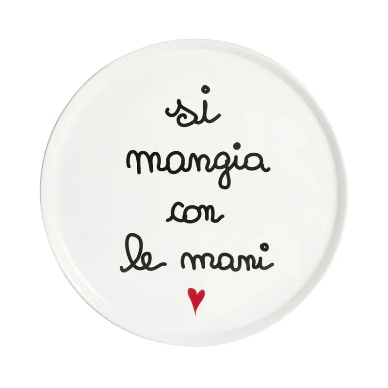 Acquista Ora PIATTO PIZZA SI MANGIA CON LE MANI 31,5CM