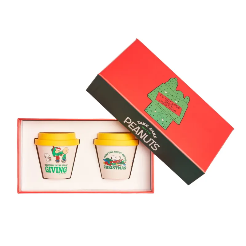 SNOOPY SET 2 TAZZINE ESPRESSO NATALE 15 Prezzo Scontato