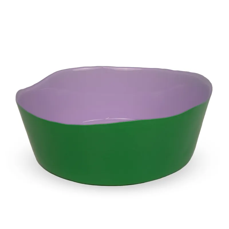 BALAT INSALATIERA IN VETRO 25 CM LILLA E VERDE Occasione Imperdibile