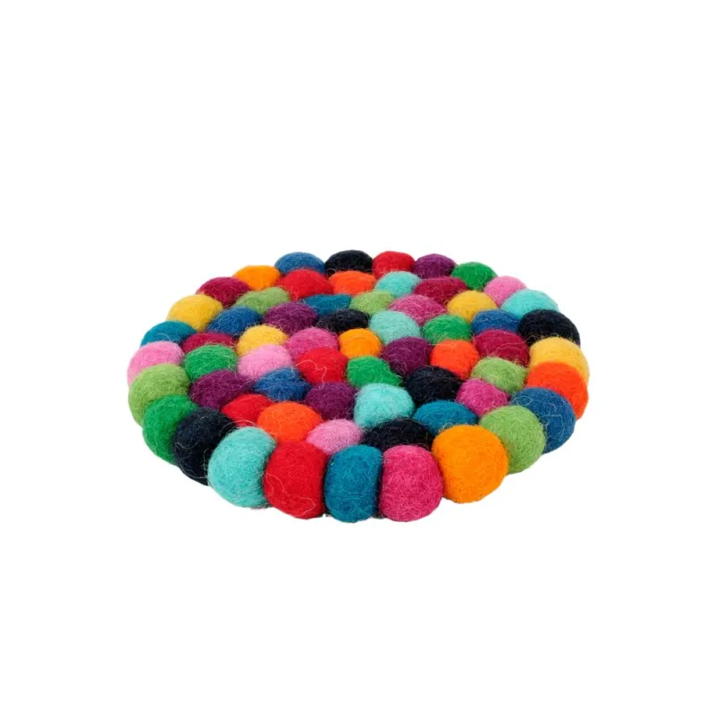 A Buon Prezzo SOTTOBICCHIERE POMPON ARCOBALENO 10 CM