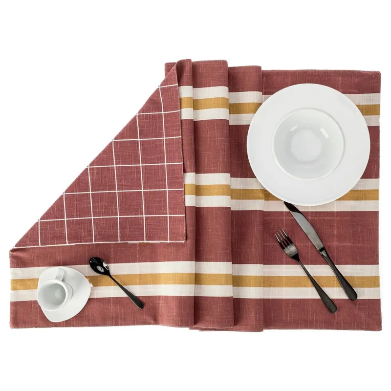 Prezzo Scontato KARIN STRISCIA DOUBLE 50X140 100% COTONE BORDEAUX