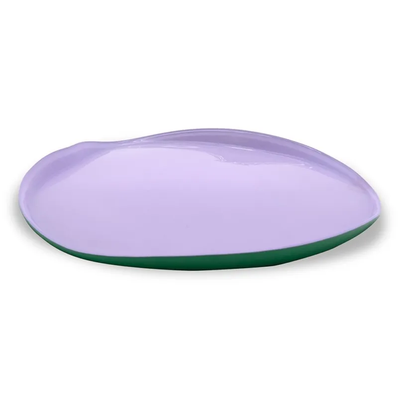 BALAT PIATTO IN VETRO 28 CM LILLA E VERDE Offerta Lampo