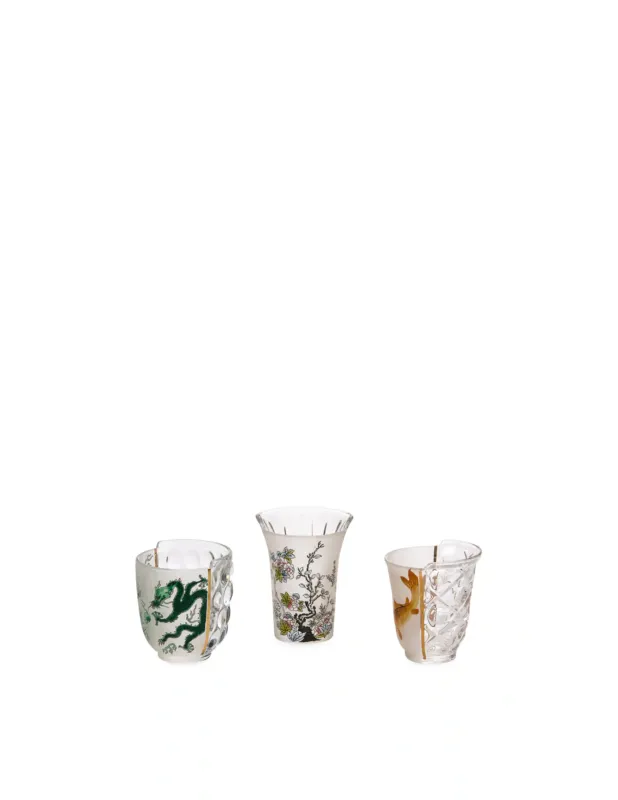 Professionale Seletti Set 3 Bicchieri Hybrid