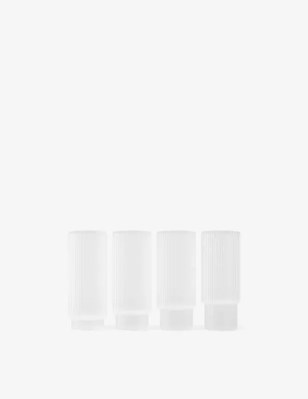 Ferm Living Ripple Bicchieri Long Drink Set Da 4 Satinati Subito Disponibile