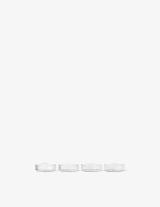 Promo Stagionale Ferm Living Ripple Coppetta Set 4 Pz - Trasparente