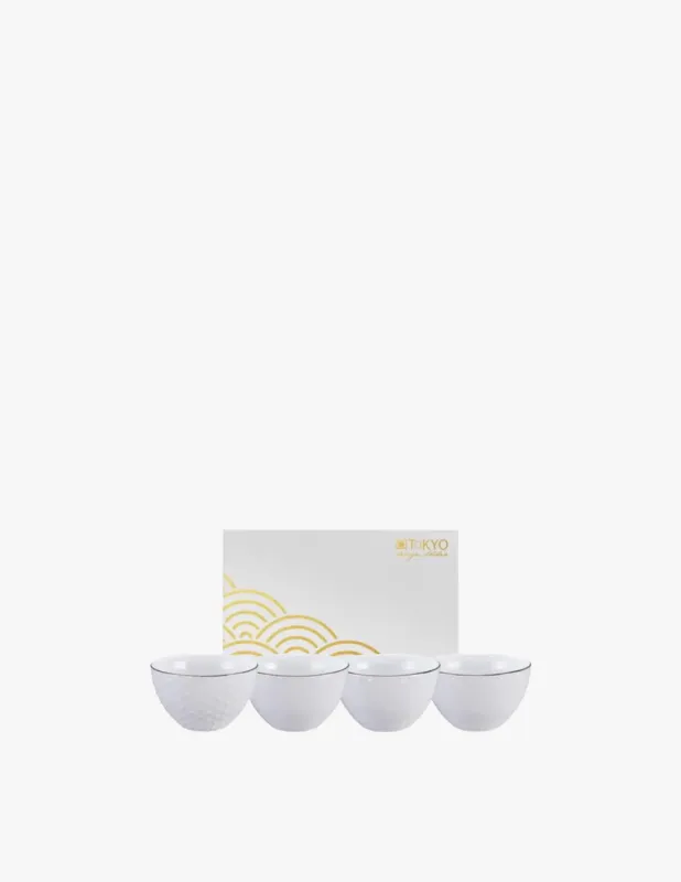 TOKYO design studio Nippon White Gold Rim Ciotole Set 4 Pz Ultime Pezzi