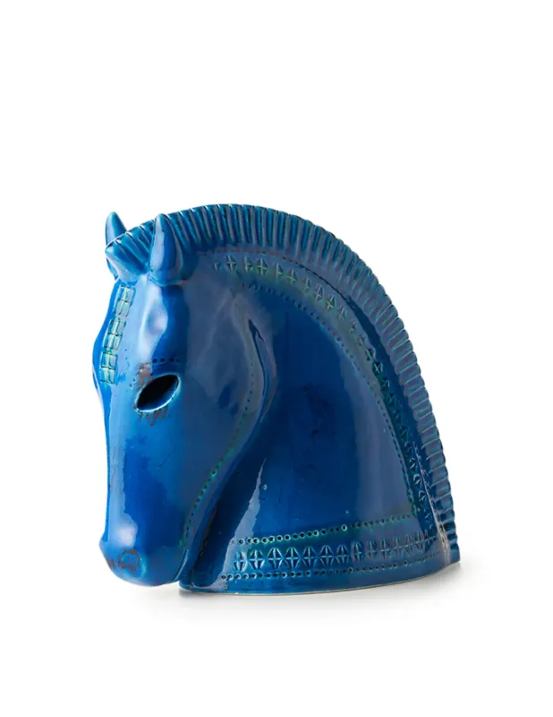 Bitossi Ceramiche Testa di cavallo in ceramica Rimini Blu Miglior Prezzo