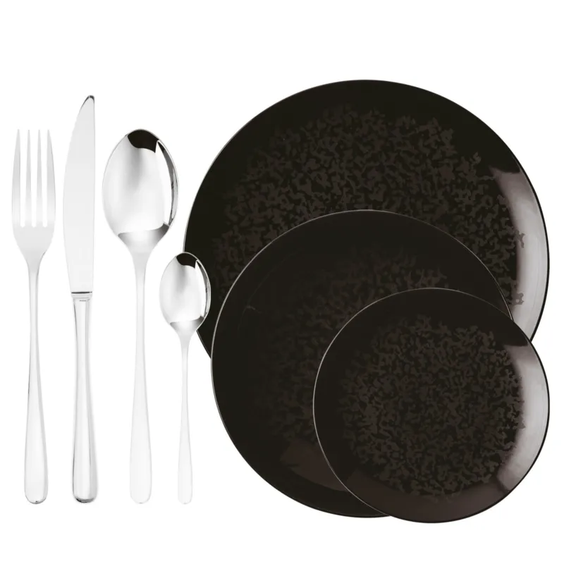 Taste, Eclipse Night Set posate e set piatti, 4 persone Nuovo Arrivo