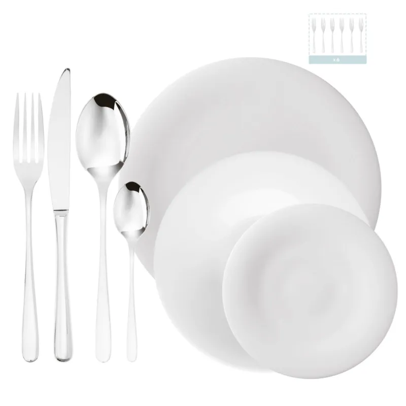 Ordina Subito Taste, Neve Set posate e set piatti, 6 persone