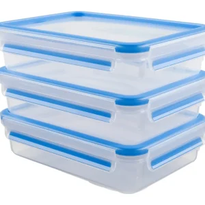 Super Prezzo Set contenitori alimenti Emsa 515645 CLIP & CLOSE Azzurro e Trasparent