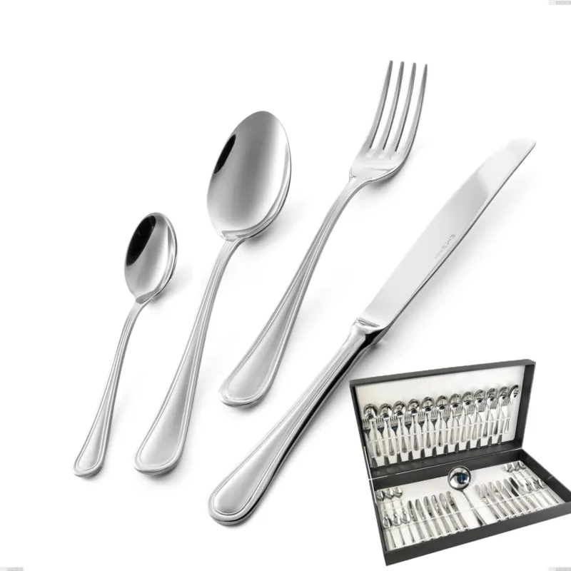 Prezzo Ridotto Servizio Posate IMPERO 49 pezzi acciaio inox 1810 lucidato spessore 2.5 mm in astuccio regalo EME Eme Posaterie