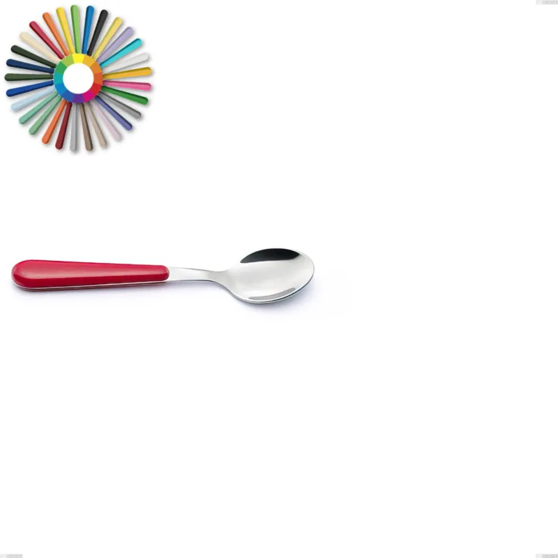 Ultime Pezzi Cucchiaino moka Brio, Acciaio inox 18.c (AISI 430), manici in abs Dimensioni lunghezza 12 cm Eme Posaterie rosa 66