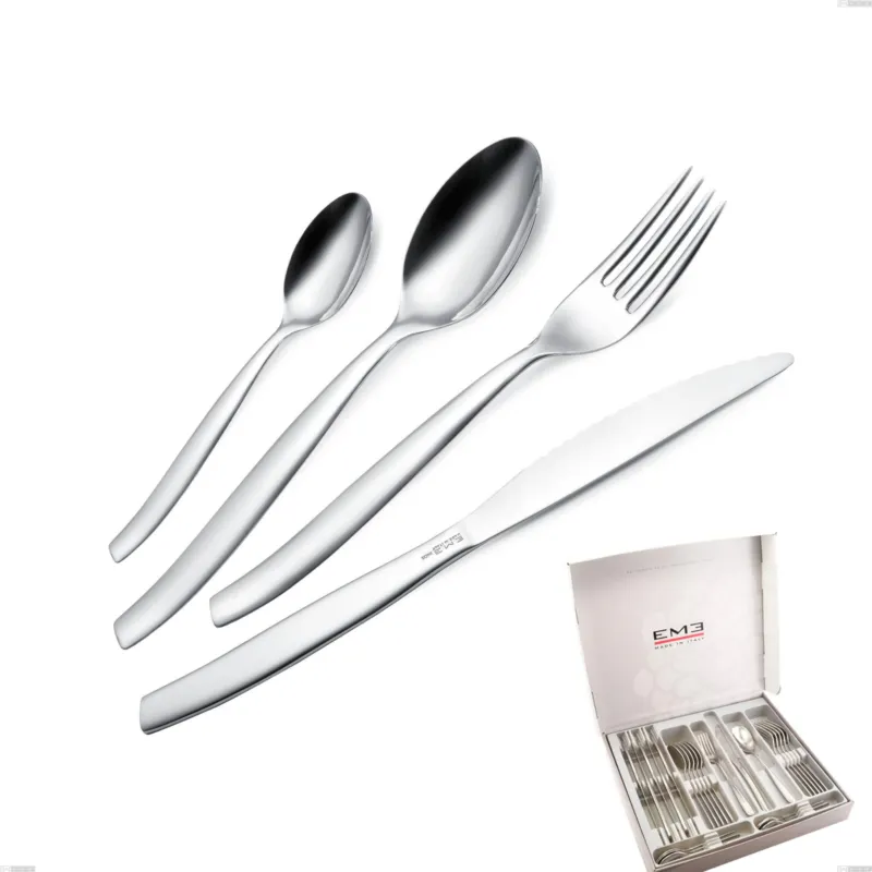 Saldi Cofanetto 24 pezzi Shark, coltelli bistecca Acciaio inox 18/C (AISI430), spessore 2.00 mm inox lucido Eme Posaterie