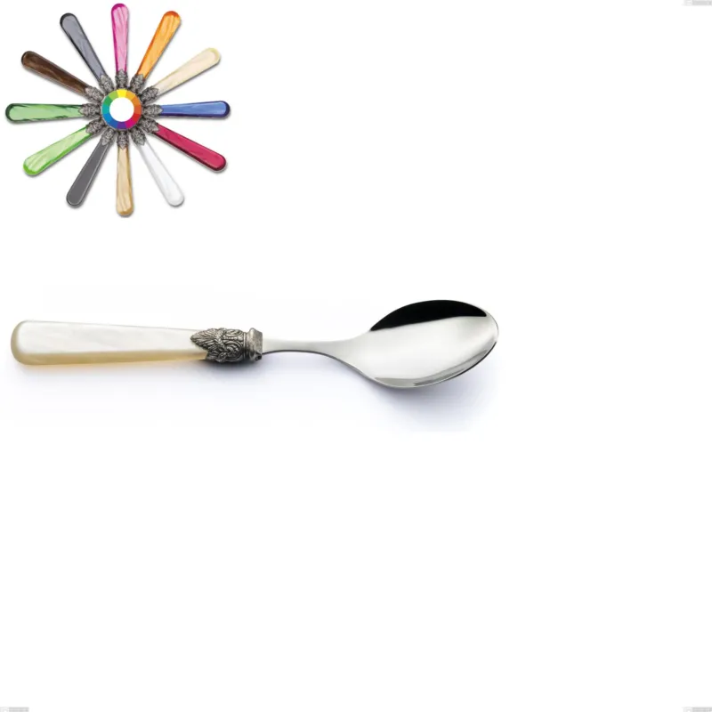 Spedito Oggi Cucchiaino frutta Napoleon Perlato, (acciaio 18.10 aisi304), Lunghezza 18,8 mm manici in metacrilato Eme Posaterie marrone perlato 1124