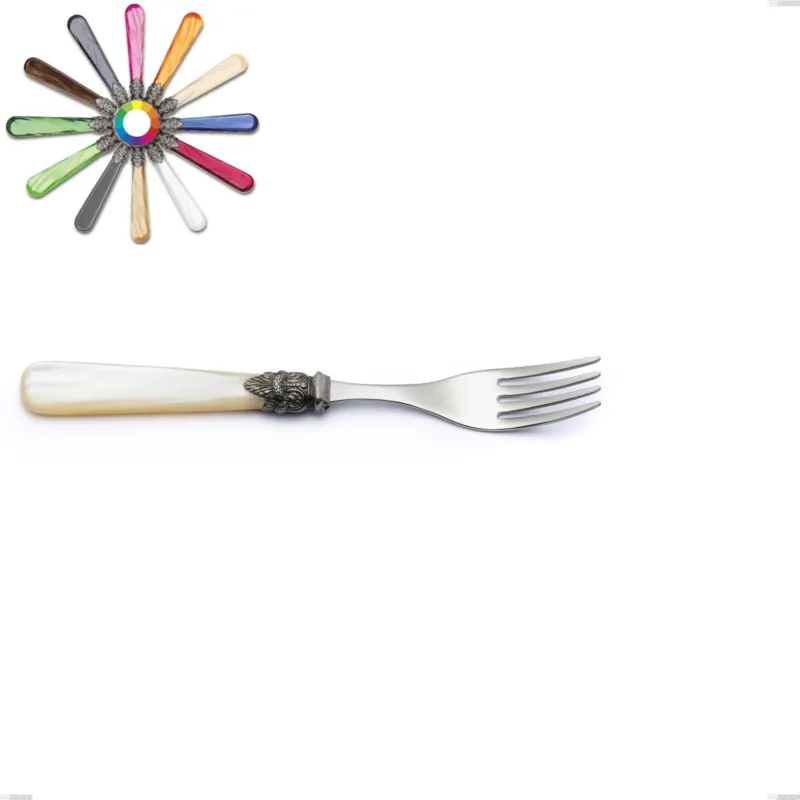 Forchetta tavola Napoleon Perlato, (acciaio 18.10 aisi304), Lunghezza 209 mm manici in metacrilato Eme Posaterie marrone perlato 1124 Soddisfatti O Rimborsati