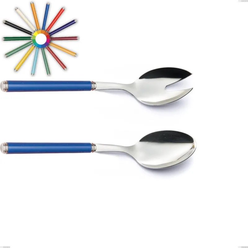 Coppia Insalata LINEA in acciaio 18.10 AISI430 manico in ABS doppia 233 mm ghiera lavabili in lavastoviglie Eme Posaterie nero 1 Compra Online