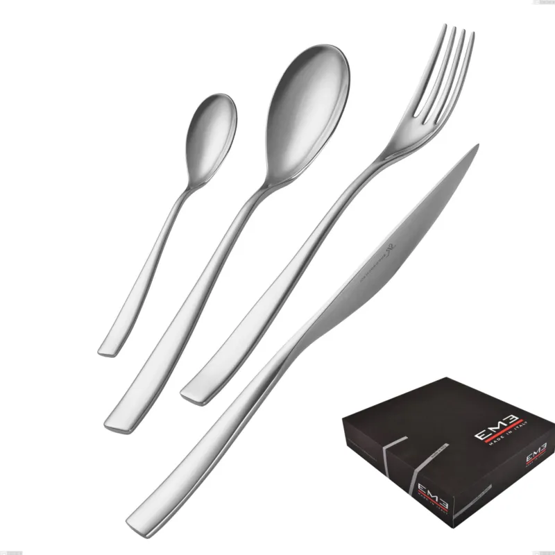 Servizio Posate ETOILE 49 pezzi acciaio inox 18.10 lucidato a specchio spessore 4 mm in scatola regalo EME Eme Posaterie Prezzo Scontato