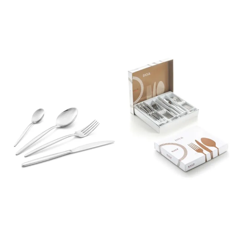 SERVIZIO SET 24 POSATE IN ACCIAIO LUCIDO DAY EME IN CONFEZIONE regalo 3 mm 18/C (AISI430) inox lucido Eme Posaterie Vendita Finale