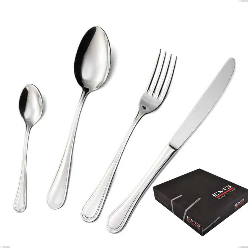 Confezione regalo 49 pezzi privilege, Acciaio inox Aisi 304 Posate Lucide, spessore 2.5 mm Eme Posaterie Ultimissimo Modello