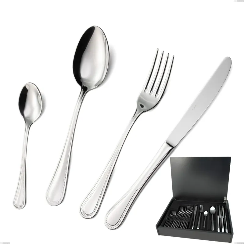 Offerta Limitata Astuccio legno 24 pezzi privilege, Acciaio inox Aisi 304 Posate Lucide, spessore 2.5 mm Eme Posaterie