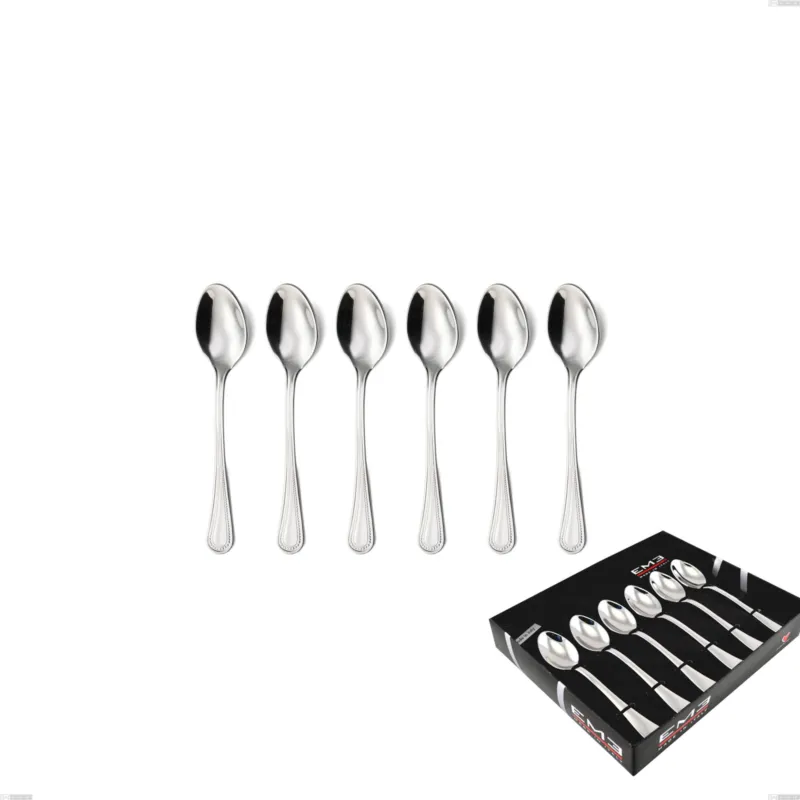 Esclusivo Confezione vetrina 6 pezzi caffè privilege, Acciaio inox Aisi 304 Posate Lucide, spessore 2.5 mm Eme Posaterie