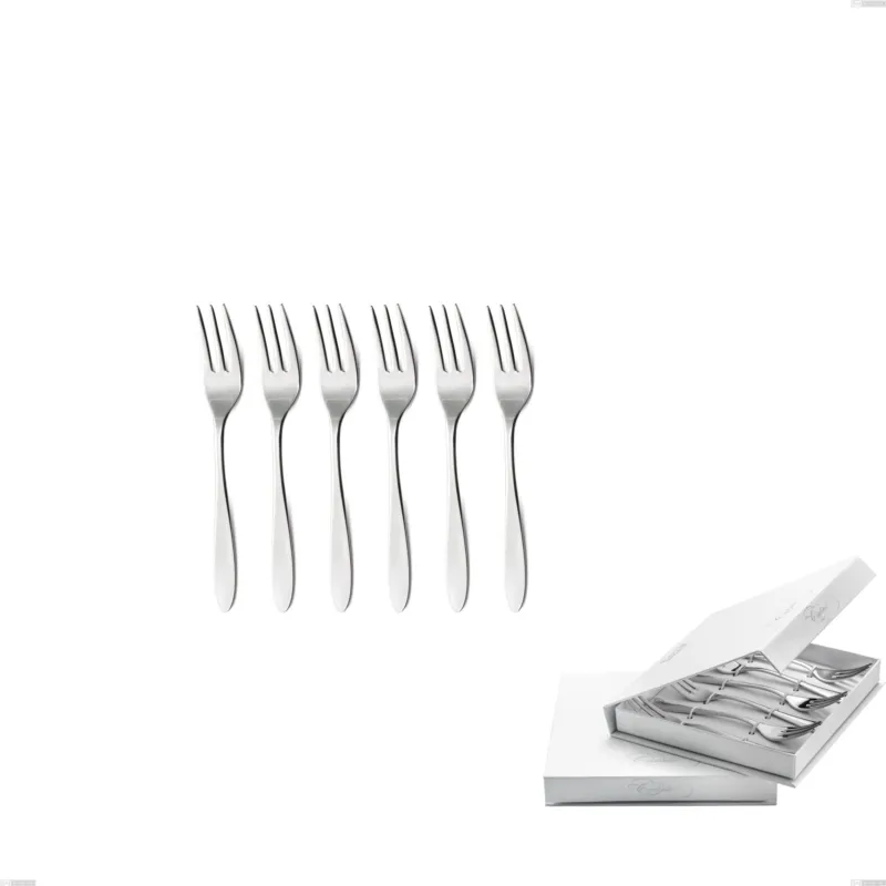 Compra Online Confezione a libro 6 pezzi forchette dolce oasi, Acciaio inox Aisi 304 Posate Lucide, spessore 2 mm Eme Posaterie