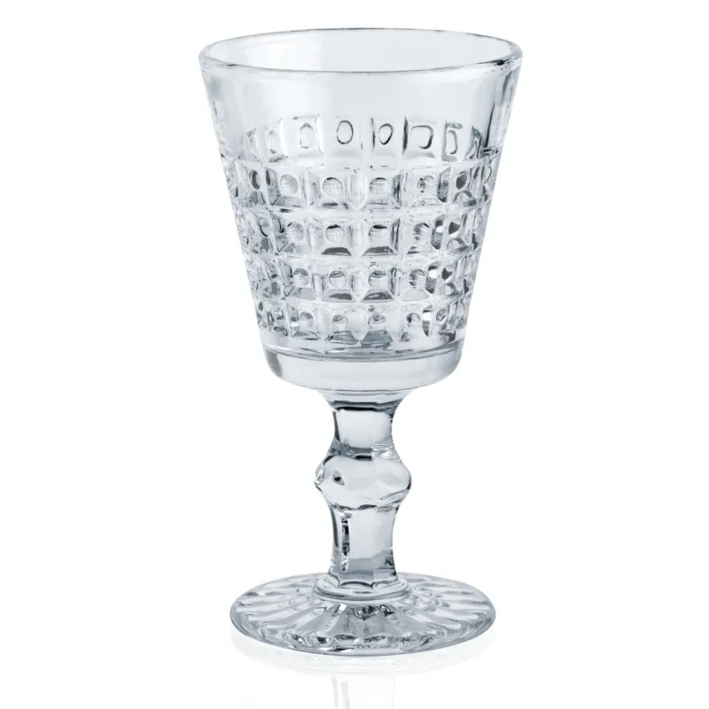 Calici SET 6 pezzi in Pasta di Vetro WINDSOR diametro 8,7xh16 cm - 260 Ml in vetro pressato adatto alla lavastoviglie colore Trasparente Kaleidosmilano Ultima Occasione