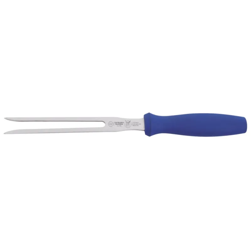 Soddisfatti O Rimborsati Forchettone Arrosto retto Forgiano in acciaio cm 26 e colore Blu manico in ergonomico impugnatura protetta Coltelleria Valgobbia