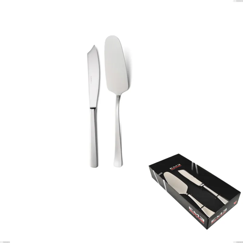 Confezione vetrina 2 pezzi dolce doram, Acciaio inox Aisi 304 lucido, spessore 2.5 mm Eme Posaterie Occasione
