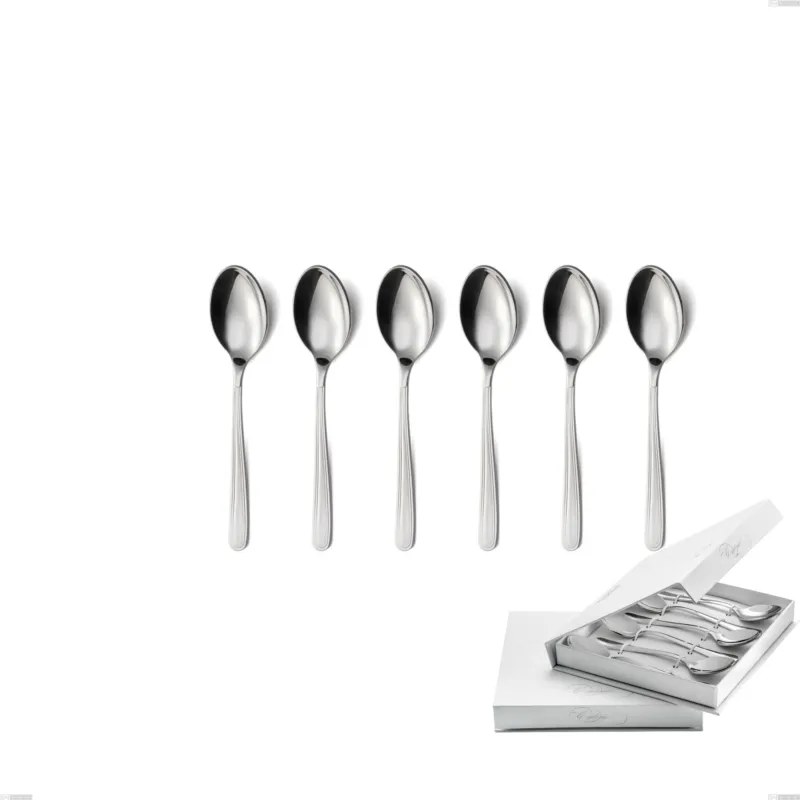 Confezione a libro 6 pezzi cucchiaini caffè medea, Acciaio inox Aisi 304 lucido, spessore 3 mm Eme Posaterie Ordina Subito
