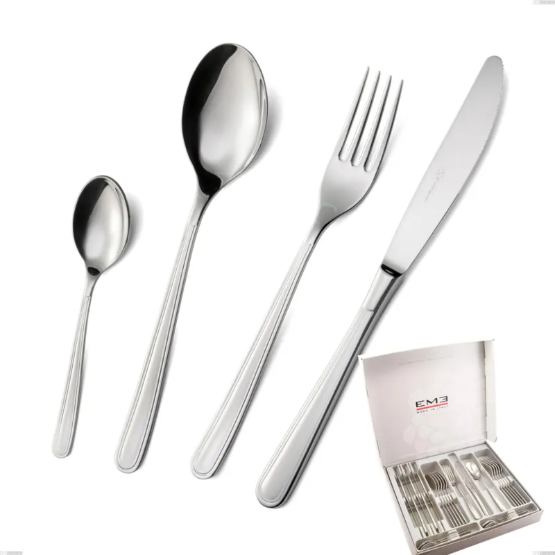 Ultima Occasione Cofanetto 24 pezzi medea, Acciaio inox Aisi 304 lucido, spessore 3 mm Eme Posaterie