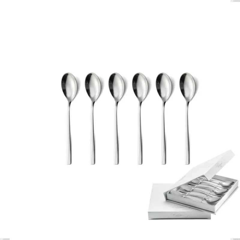 Confezione a libro 6 pezzi cucchiaini caffè celine, Acciaio inox Aisi 304 lucido, spessore 4.5 mm Eme Posaterie Economico