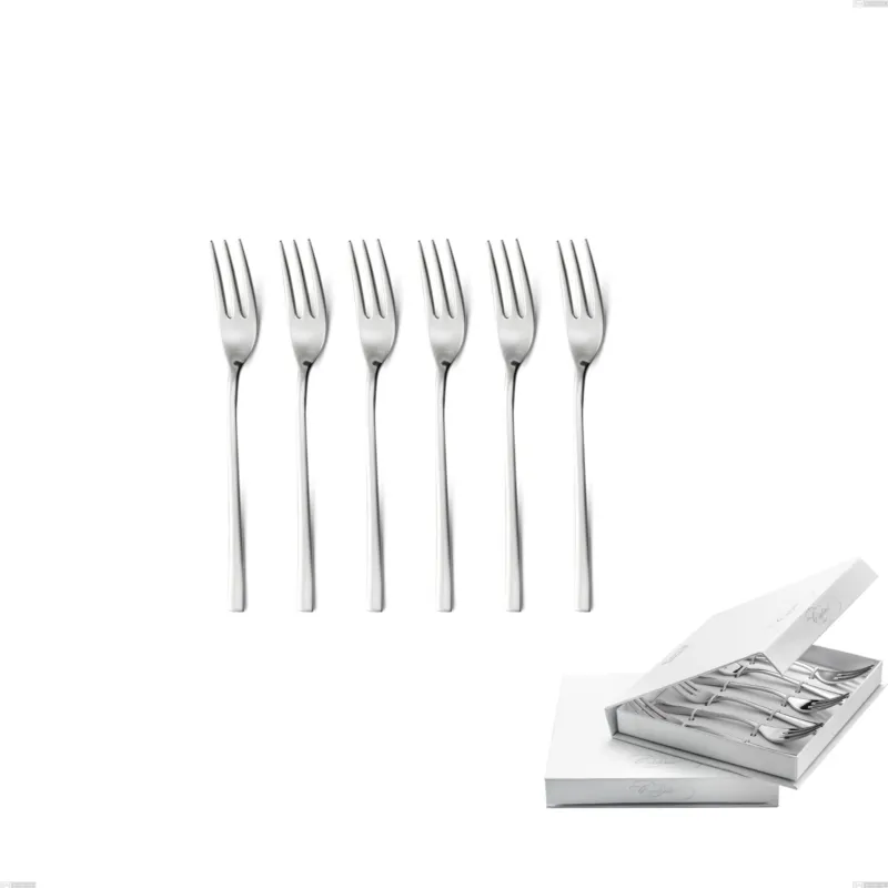 Confezione a libro 6 pezzi forchette dolce celine, Acciaio inox Aisi 304 lucido, spessore 4.5 mm Eme Posaterie Promo Stagionale