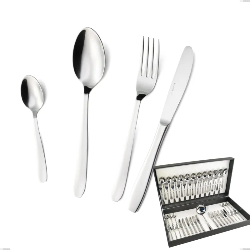 Occasione Astuccio 49 pezzi katya, Acciaio inox Aisi 304 Posate Lucide, spessore 2 mm Eme Posaterie
