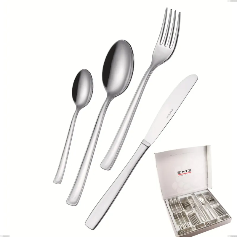 Consegna Rapida Cofanetto 24 pezzi coltello economico Duna, Acciaio inox (Aisi 304) lucido Eme Posaterie