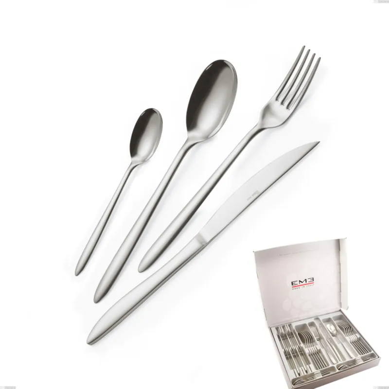 Cofanetto 24 pezzi coltello economico live, Acciaio inox (Aisi 304) lucido Eme Posaterie Spedizione Espresso