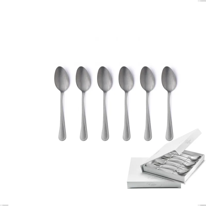 Confezione a libro 6 pezzi cucchiaini caffè Impero Retro, Acciaio inox (Aisi 304) vintage Eme Posaterie A Buon Prezzo