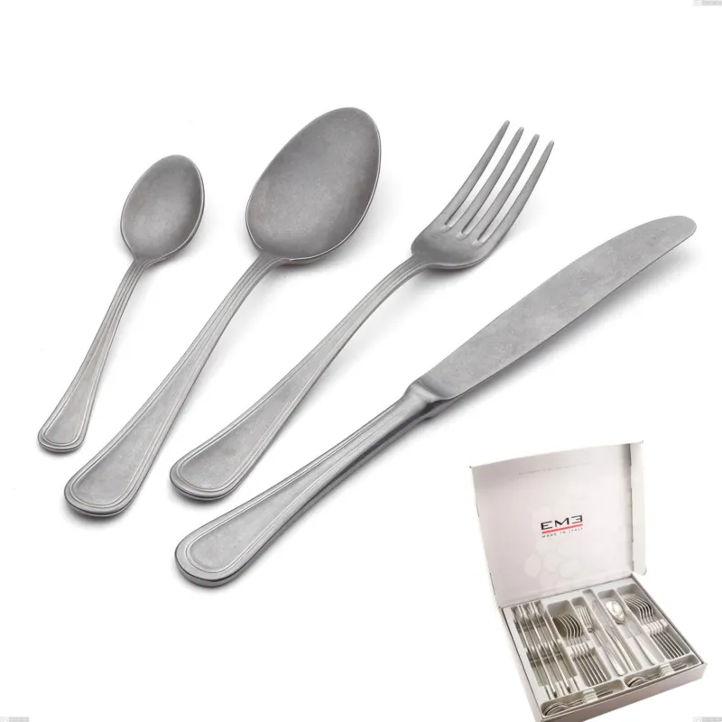 Cofanetto 24 pezzi Impero Retro, Acciaio inox (Aisi 304) vintage Eme Posaterie Prezzo Ridotto