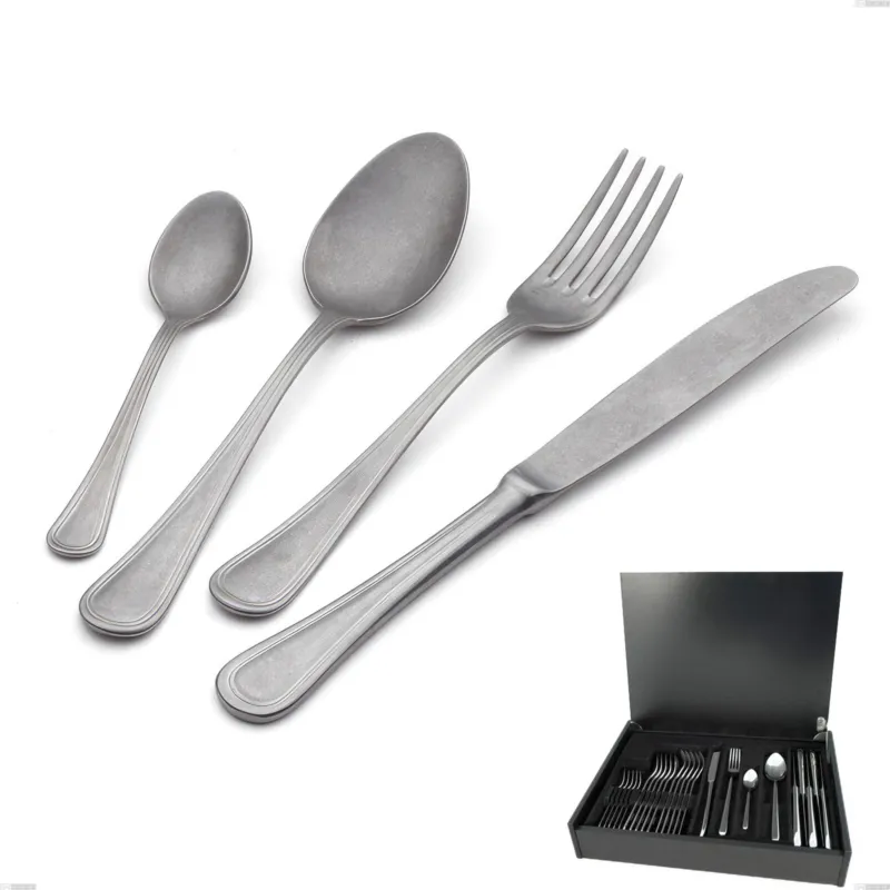 Consegna Rapida Astuccio legno 24 pezzi Impero Retro, Acciaio inox (Aisi 304) vintage Eme Posaterie