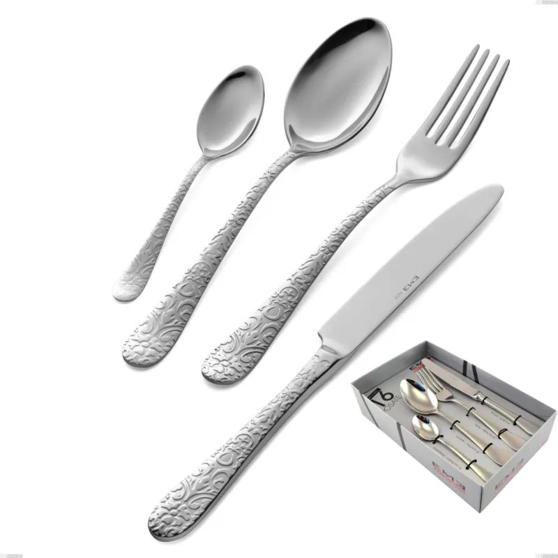 Confezione vetrina 16 pezzi Portofino, Acciaio inox (Aisi 304) inox lucido Eme Posaterie Offerta Lampo