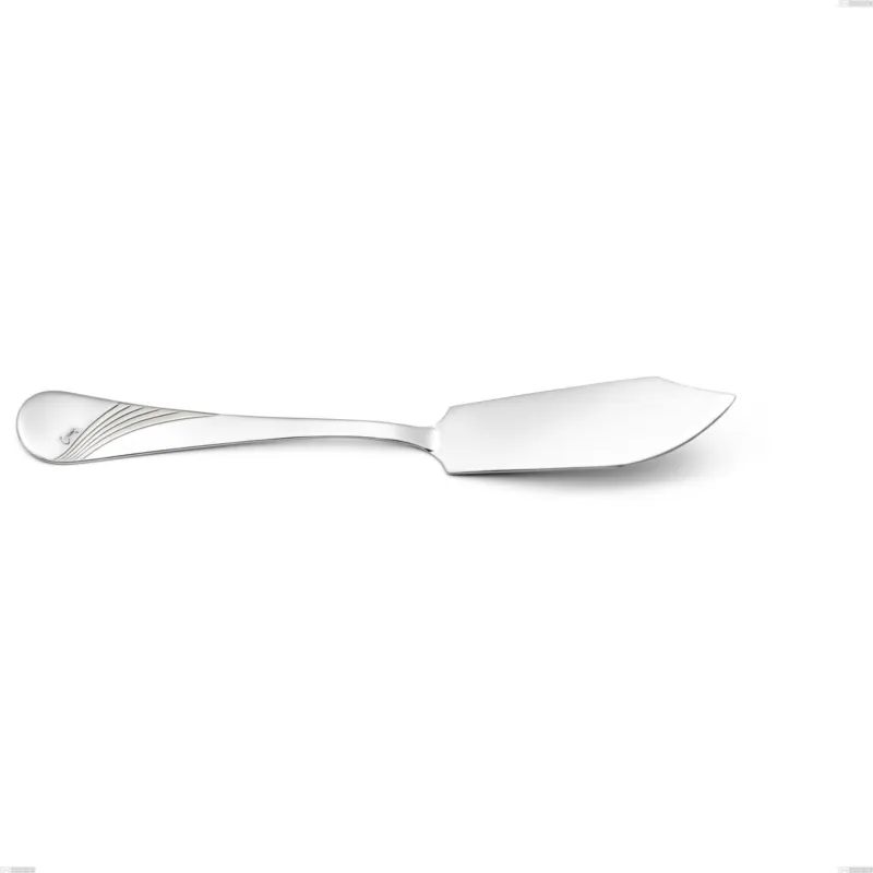 Coltello pesce da servizio Milano Inciso , 18/10 (AISI304) acciaio inox Lucido Acciaio lucido finitura a specchio , manico inciso, spessore 2,5 mm mm, lunghezza 253 mm Eme Posaterie Reso Gratuito