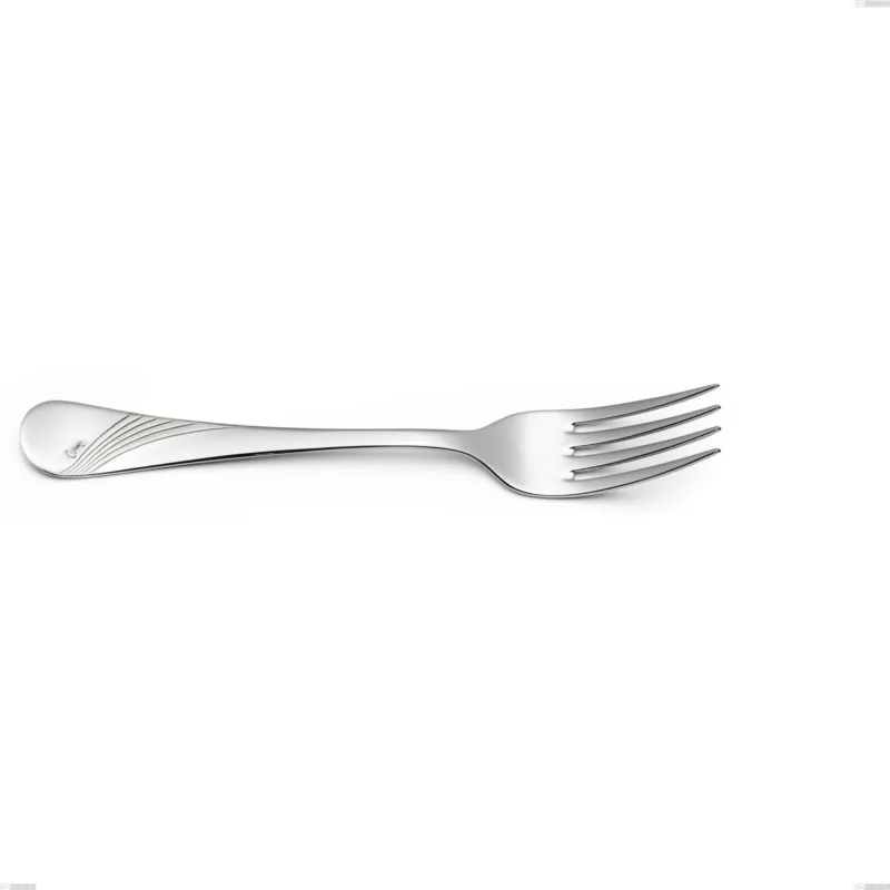 Forchetta da servizio Milano Inciso , 18/10 (AISI304) acciaio inox Lucido Acciaio lucido finitura a specchio , manico inciso, spessore 2,5 mm mm, lunghezza 233 mm Eme Posaterie Vendita Finale